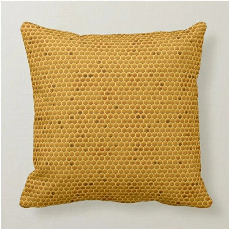 Cute Bee Pattern Yellow and Black Queen Bee Cushion Cover