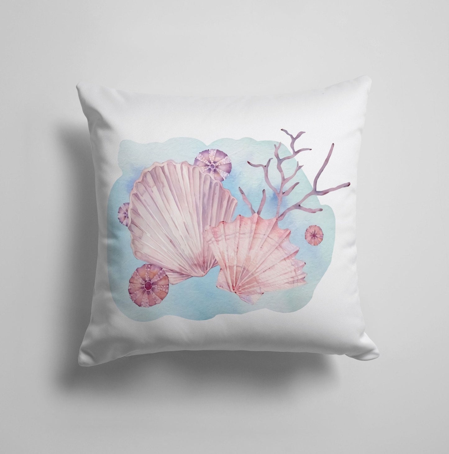 Oyster Seahorse Seashell Nautical Beach House Cushion Cover
