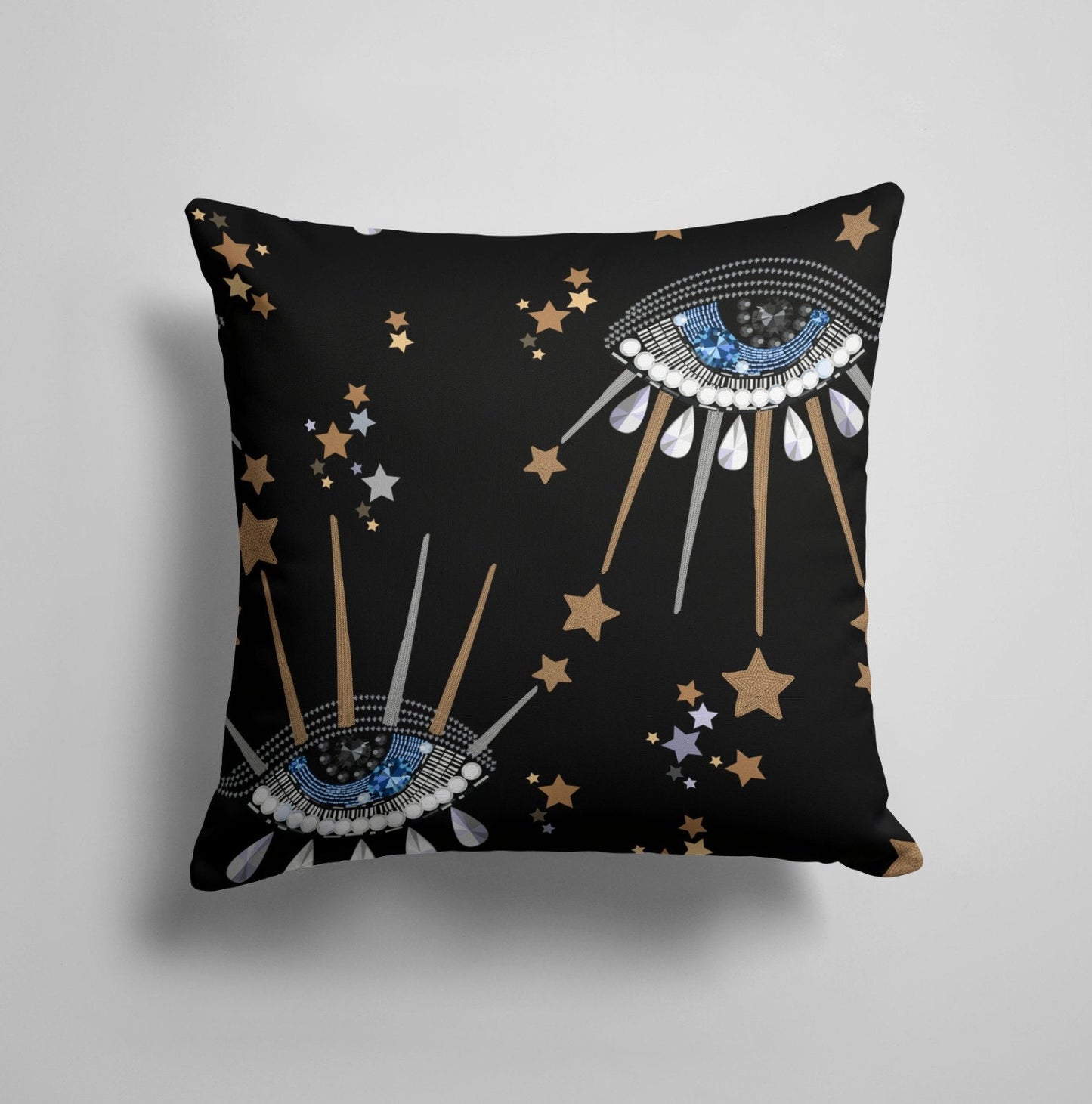 Blue Black Evil Eye Good Luck Cushion Cover