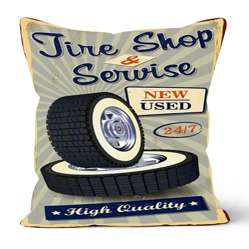 Retro Car Museum, Classic Auto, Nostalgic Garage Cushion Cover