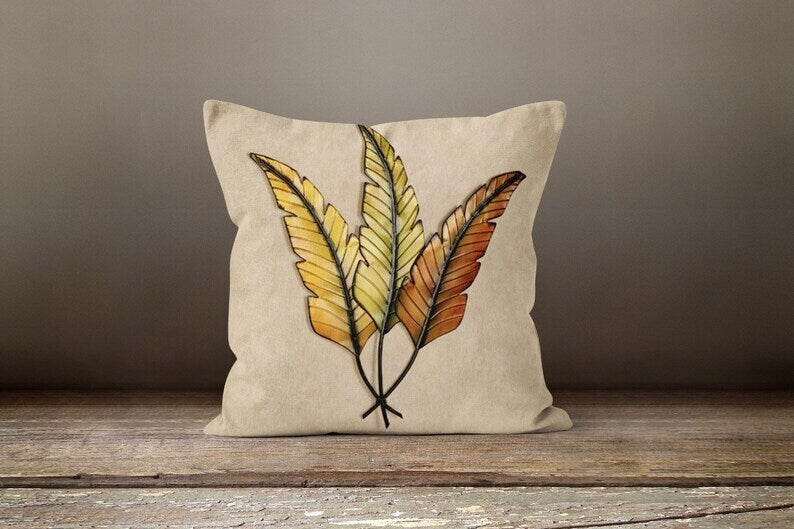 Beige Floral Decorative Cushion Cover