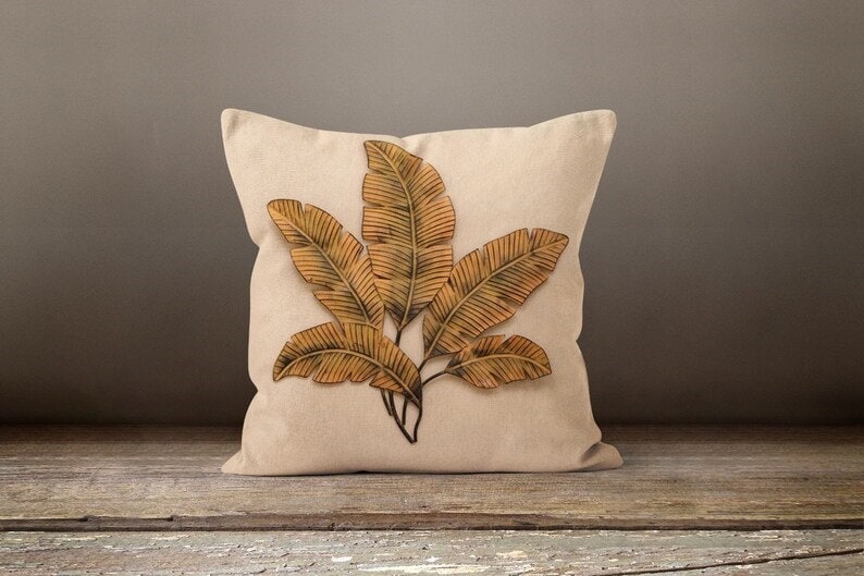 Beige Floral Decorative Cushion Cover