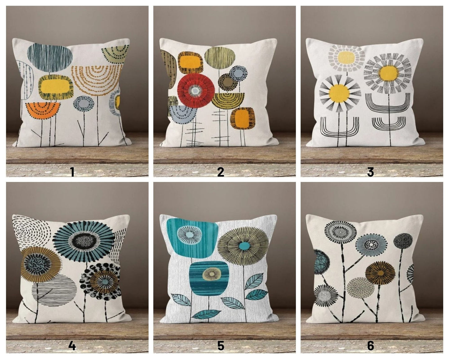 Dandelion Drawing Abstract Modern Silhouette Cushion Cover