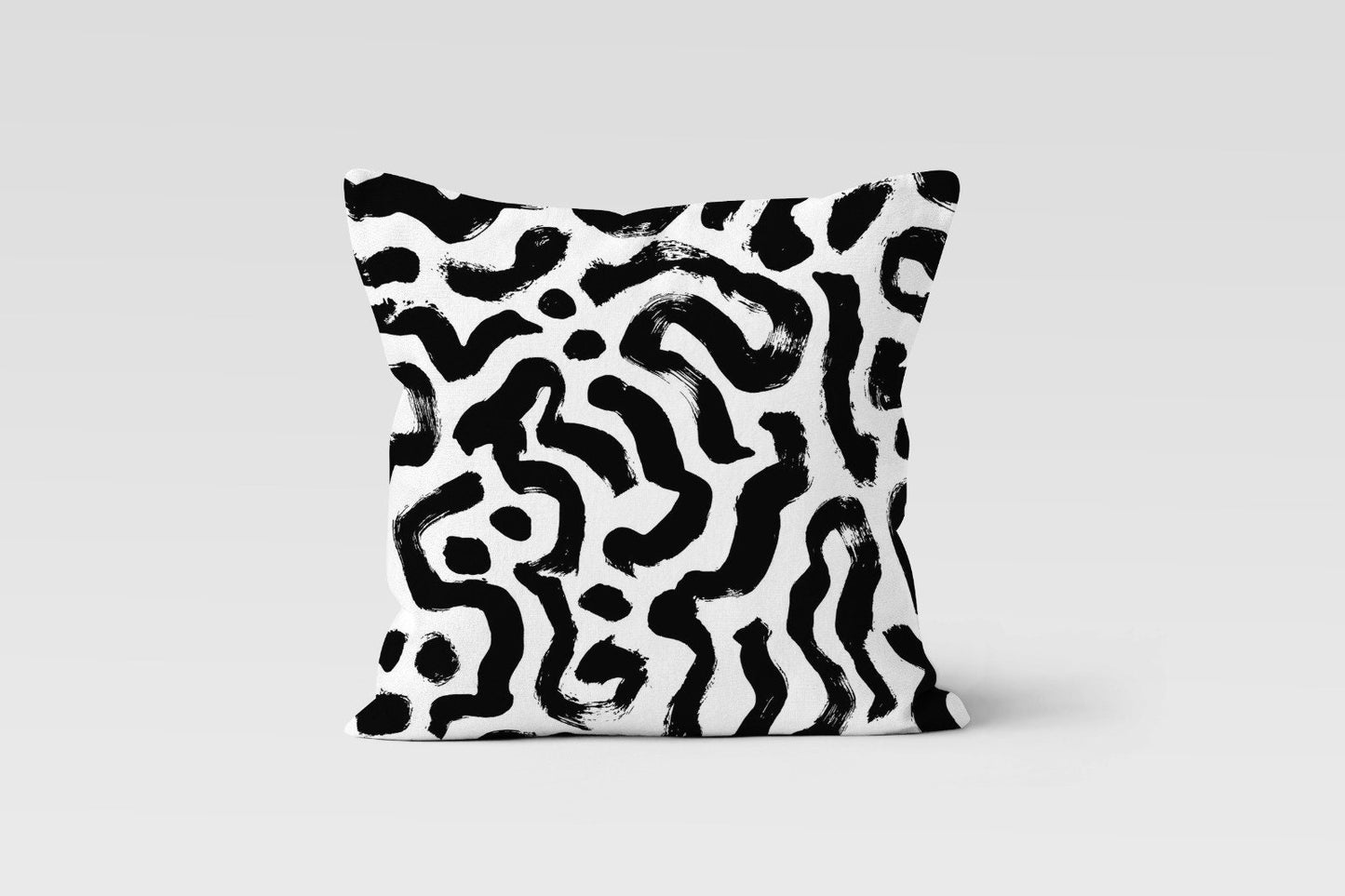 Abstract Zebra Botanical Cushion Cover, Geometric Brushstroke