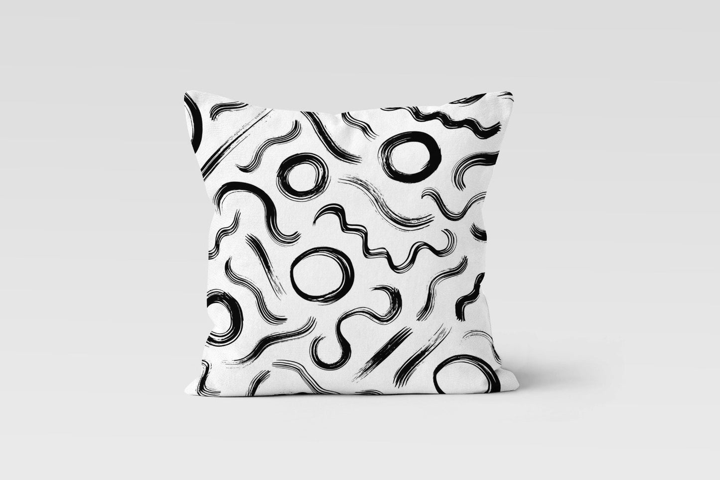 Abstract Zebra Botanical Cushion Cover, Geometric Brushstroke