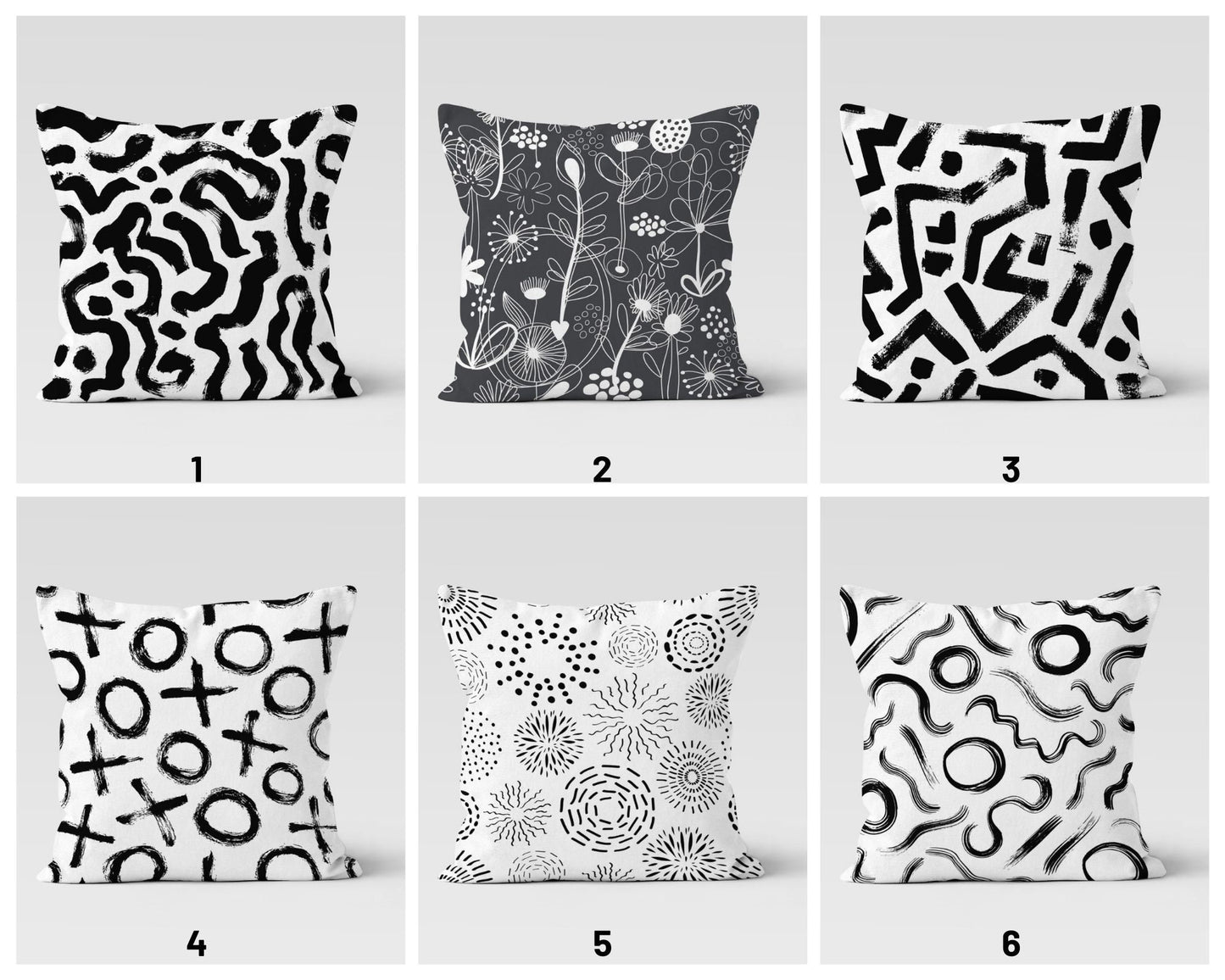 Abstract Zebra Botanical Cushion Cover, Geometric Brushstroke