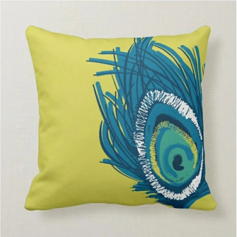Peacock Print Cushion Cover with Peacock Feather Pattern