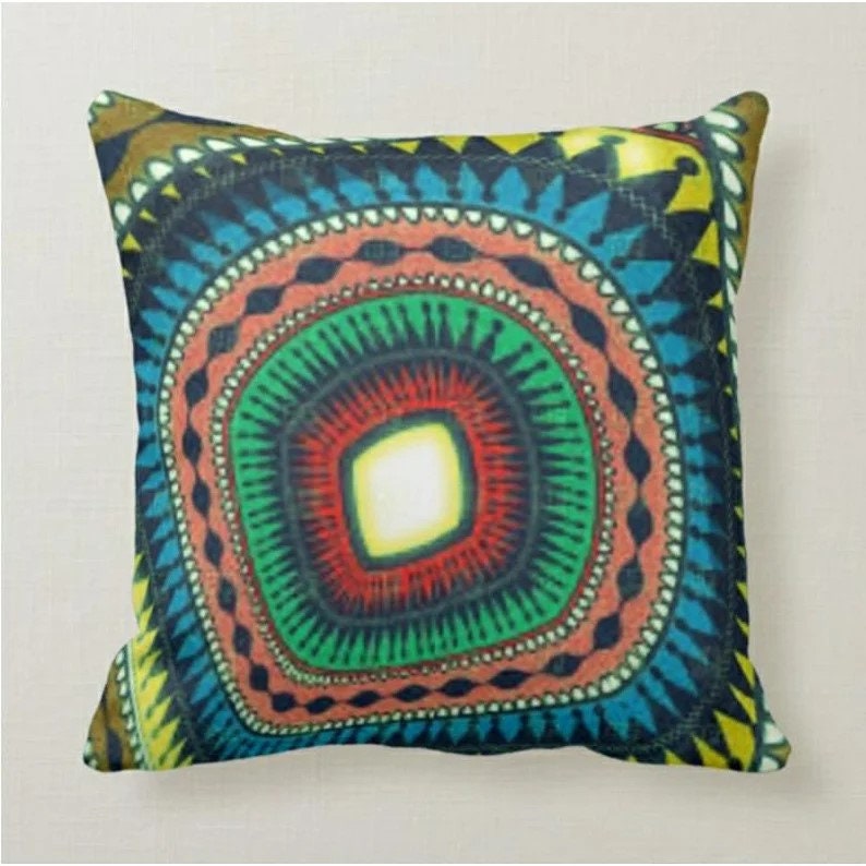 Peacock Print Cushion Cover with Peacock Feather Pattern