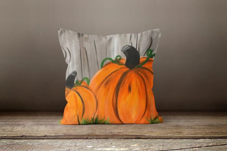 Autumn Dry Leaves & Pumpkin Cushion Covers