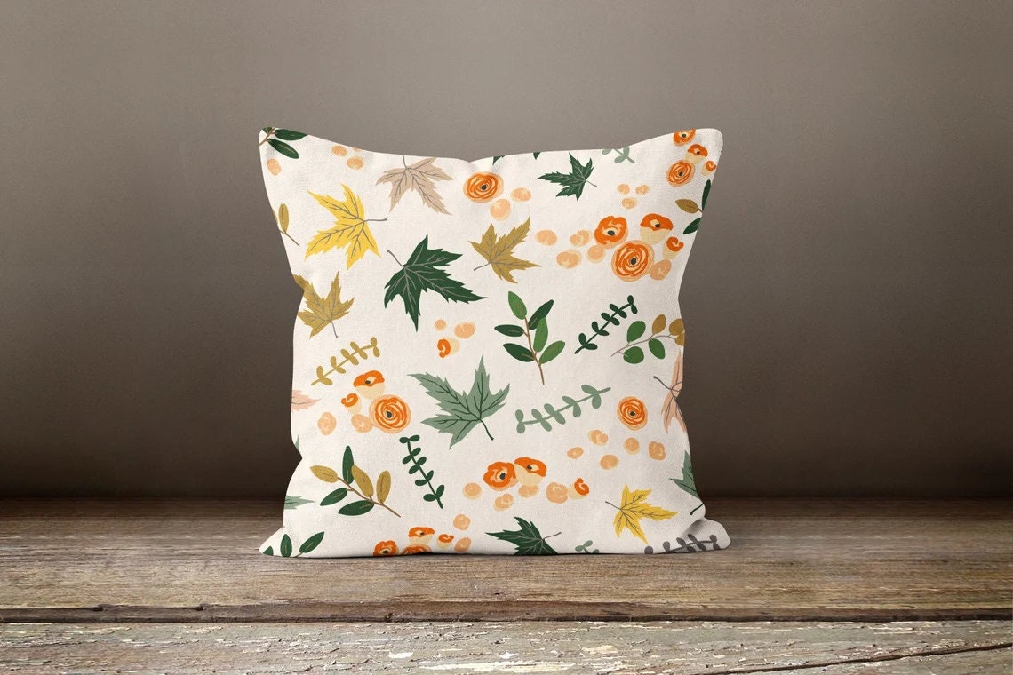 Autumn Dry Leaves & Pumpkin Cushion Covers
