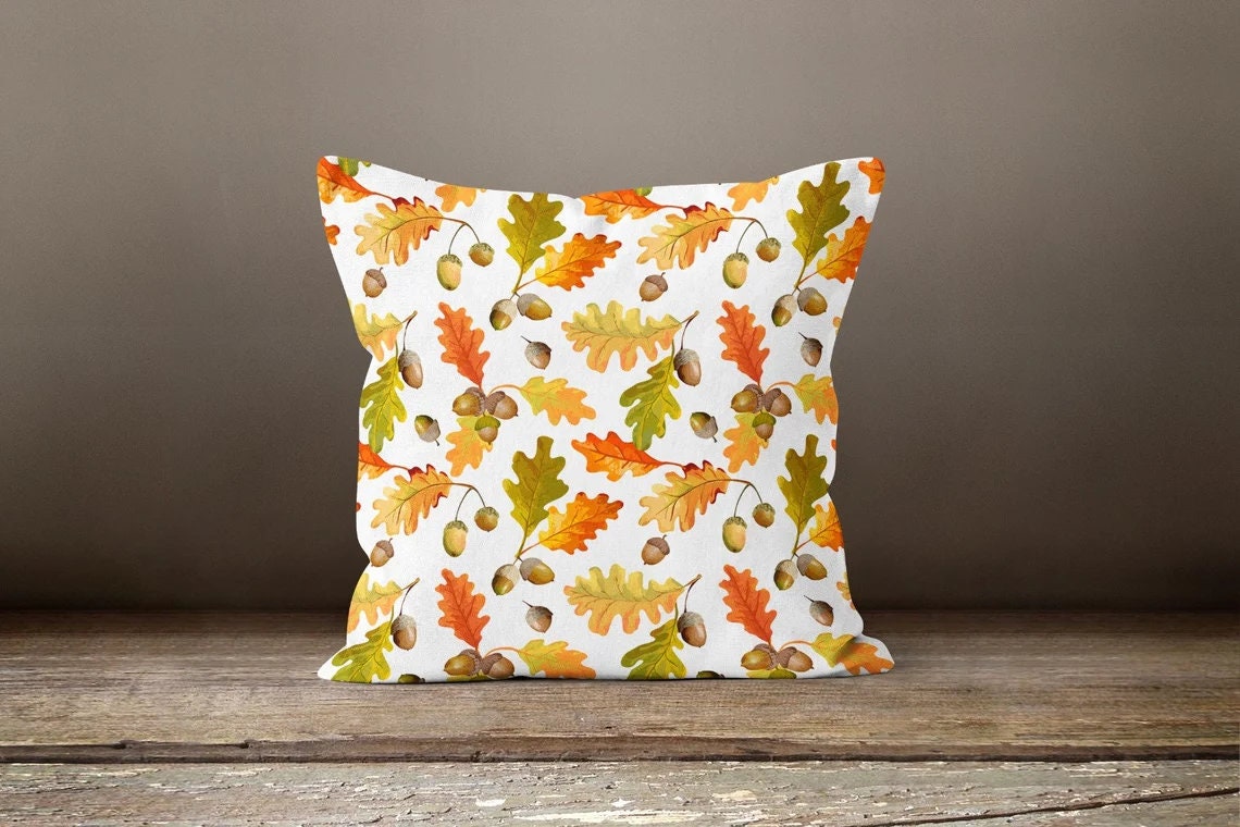 Autumn Dry Leaves & Pumpkin Cushion Covers