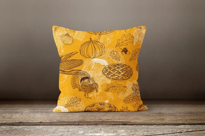 Autumn Dry Leaves & Pumpkin Cushion Covers