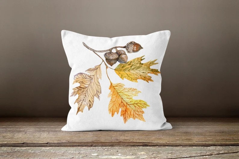 Yellow Leaves and Orange Pumpkin Fall Autumn Cushion Cover