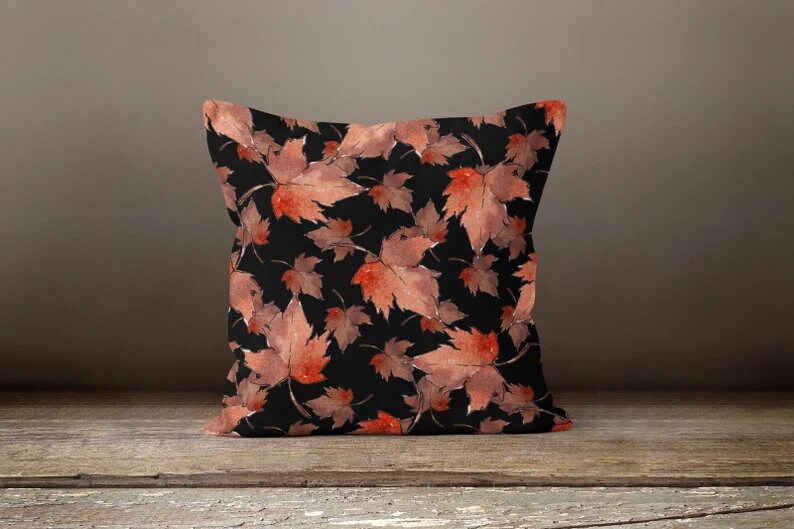 Autumn Gate and Pumpkins Cushion Cover, Rustic Fall Accent