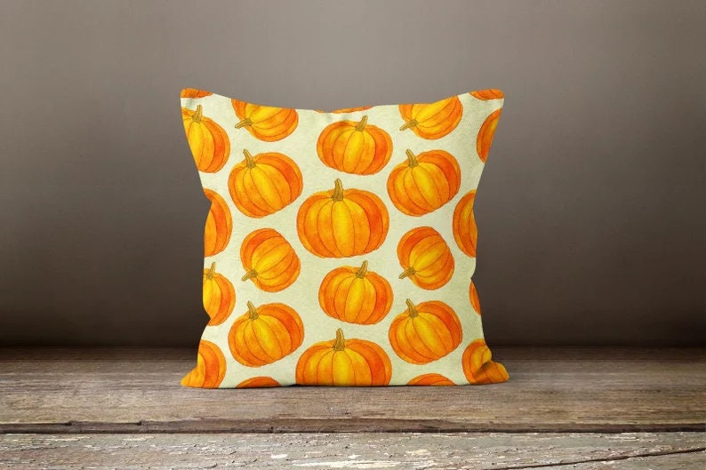 Halloween Pumpkin Fall Orange Throw Cushion Cover