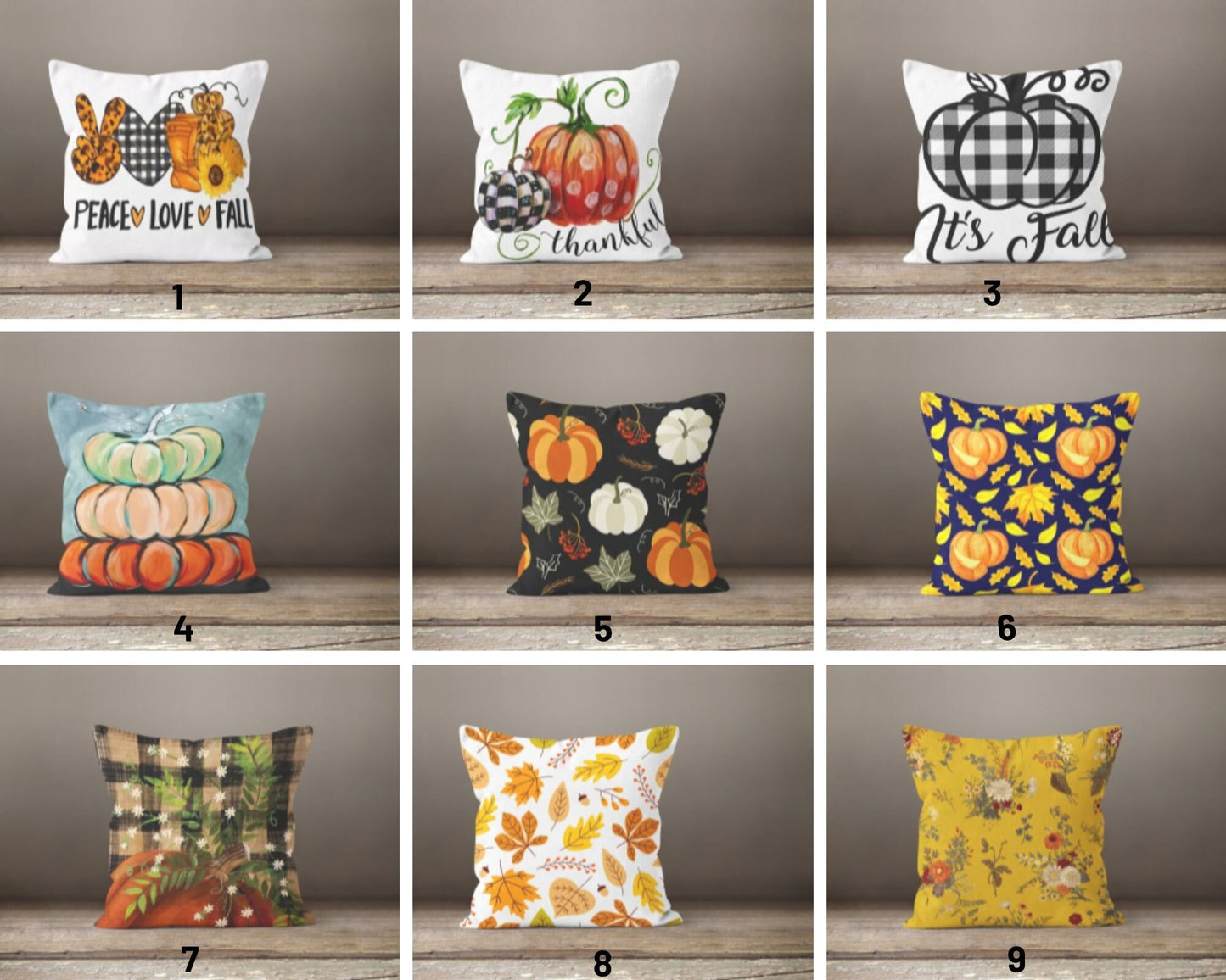 Autumn Pumpkin Pillow Cover Farmhouse Style Cushion Case