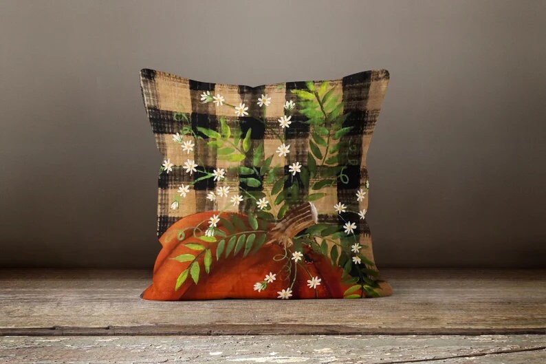 Autumn Pumpkin Pillow Cover Farmhouse Style Cushion Case