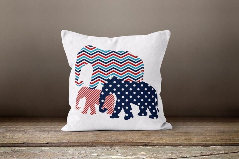 Elephant Print Animal Safari Pattern Throw Cushion Cover