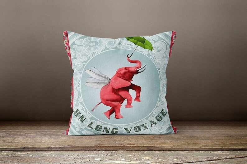 Elephant Print Animal Safari Pattern Throw Cushion Cover