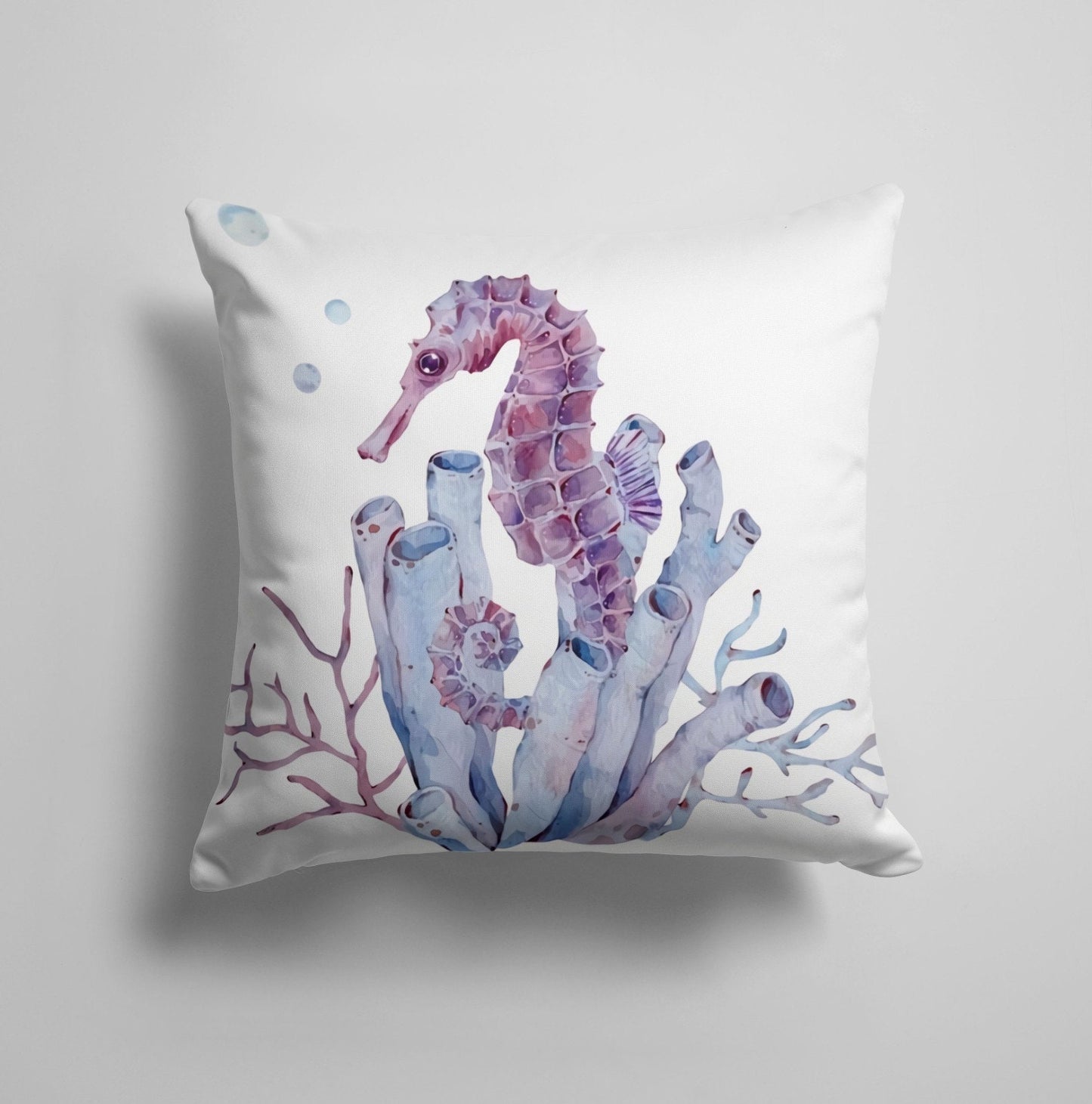 Oyster Seahorse Seashell Nautical Beach House Cushion Cover