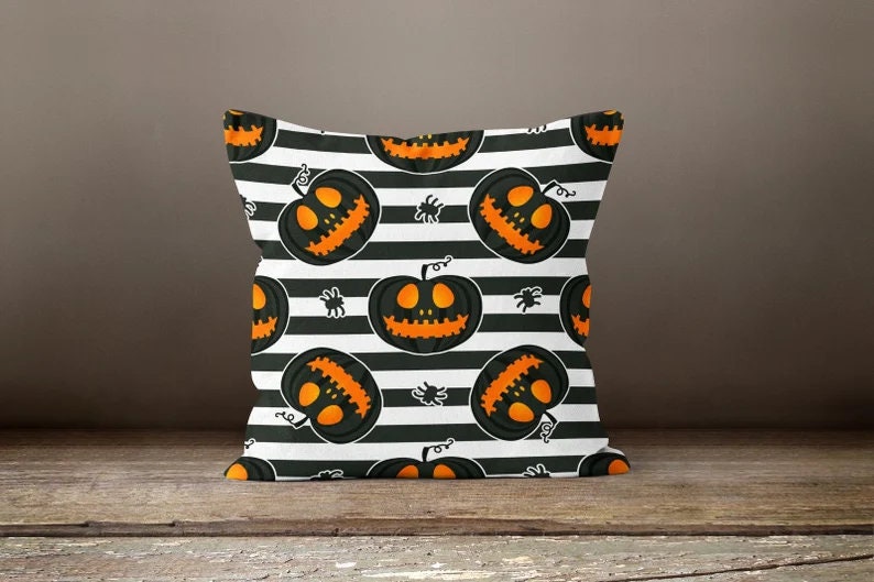 Fall Trend Autumn Halloween Carved Pumpkin Cushion Cover