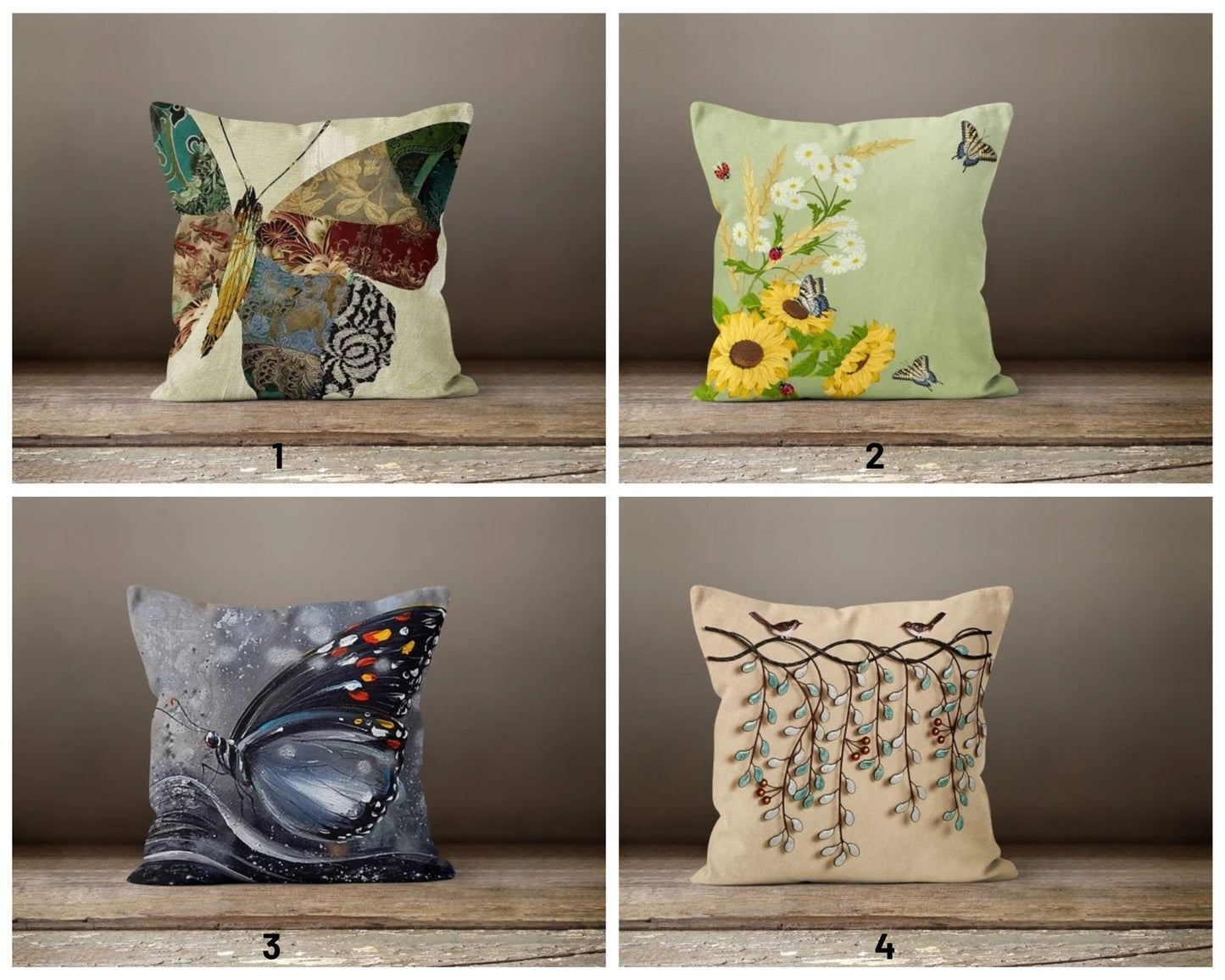 Butterfly Decorative Cushion and Throw Cushion Cover