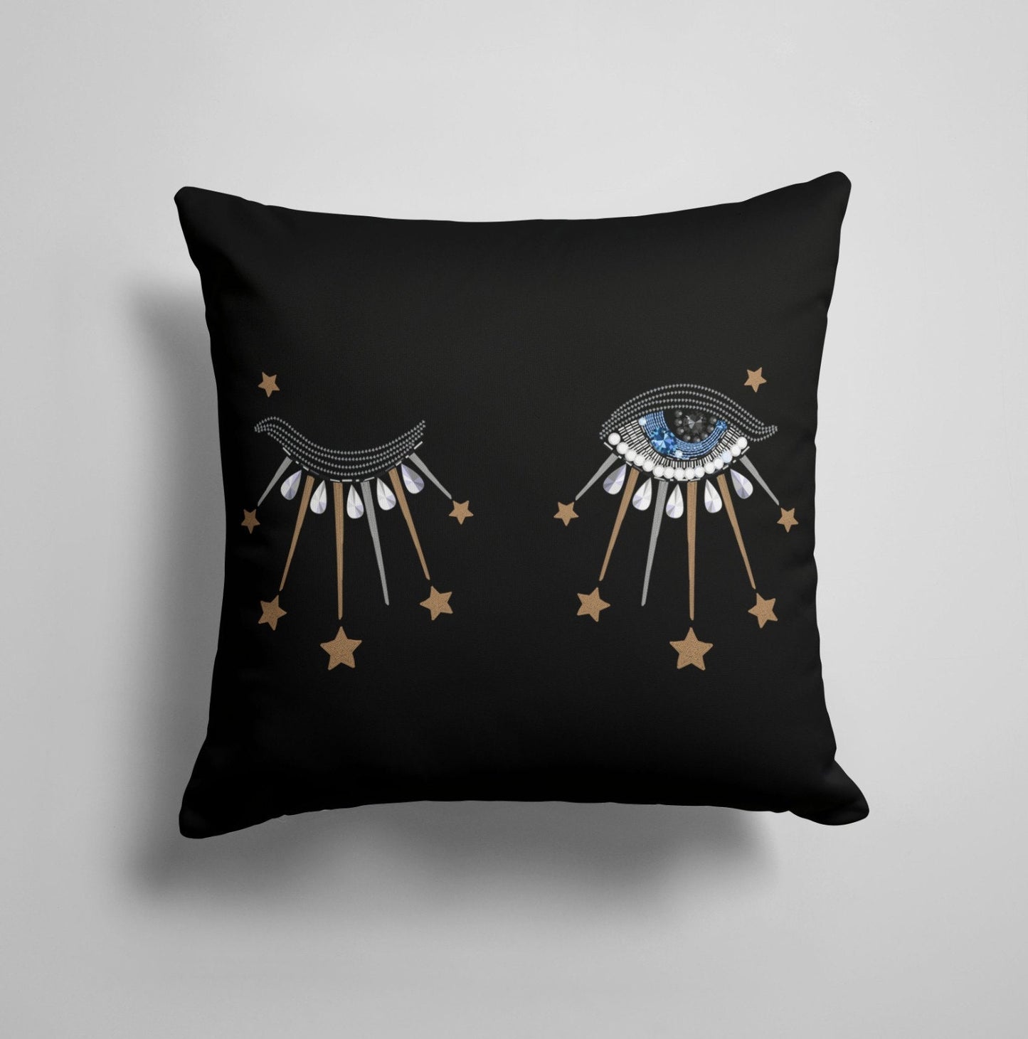 Blue Black Evil Eye Good Luck Cushion Cover