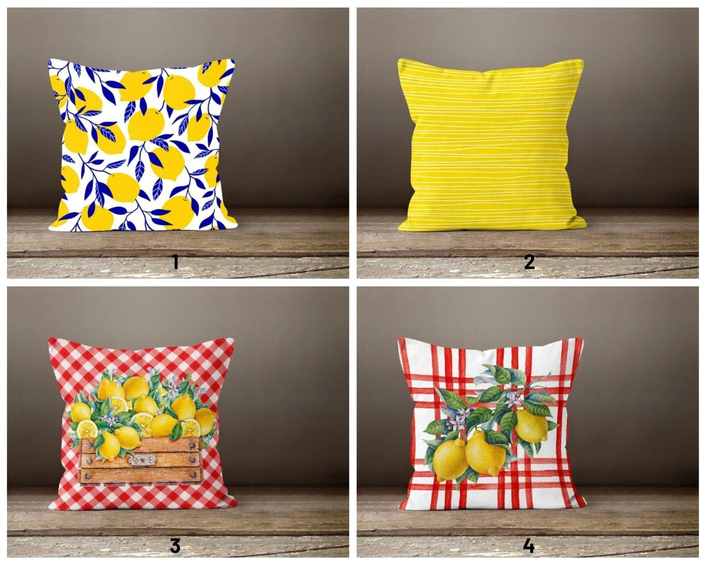 Sunny Stripes, Rustic, Vintage Lemon Crate Cushion Cover