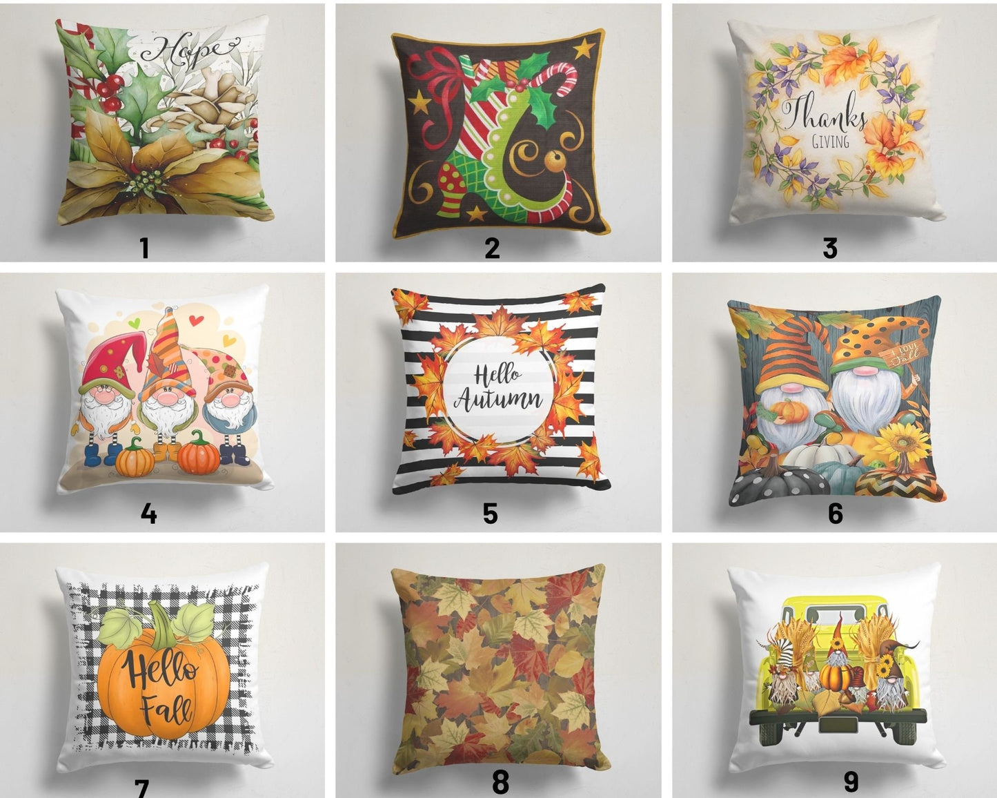 Autumn Fall Halloween Pumpkin Cushion Cover