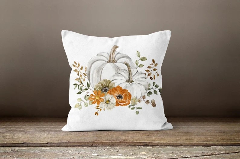 Autumn Dry Leaves & Pumpkin Cushion Covers
