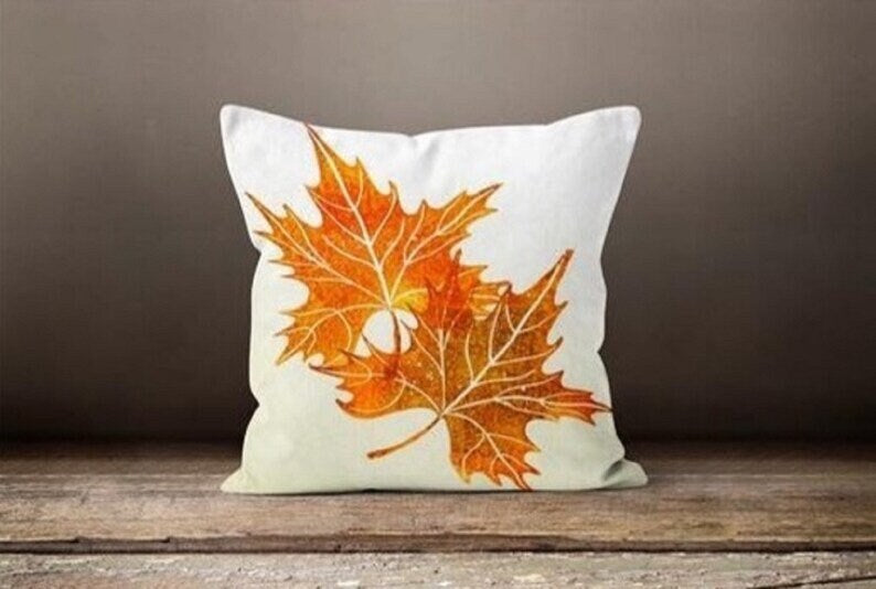 Autumn Gate and Pumpkins Cushion Cover, Rustic Fall Accent