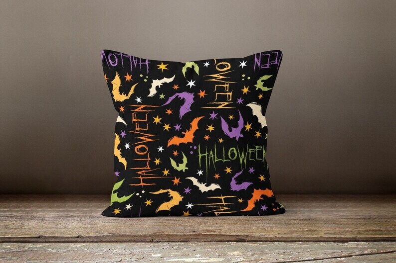Autumn Gate and Pumpkins Cushion Cover, Rustic Fall Accent