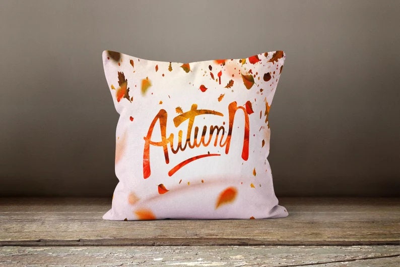 Fall Wreath Autumn Dry Leaves Throw Cushion Cover