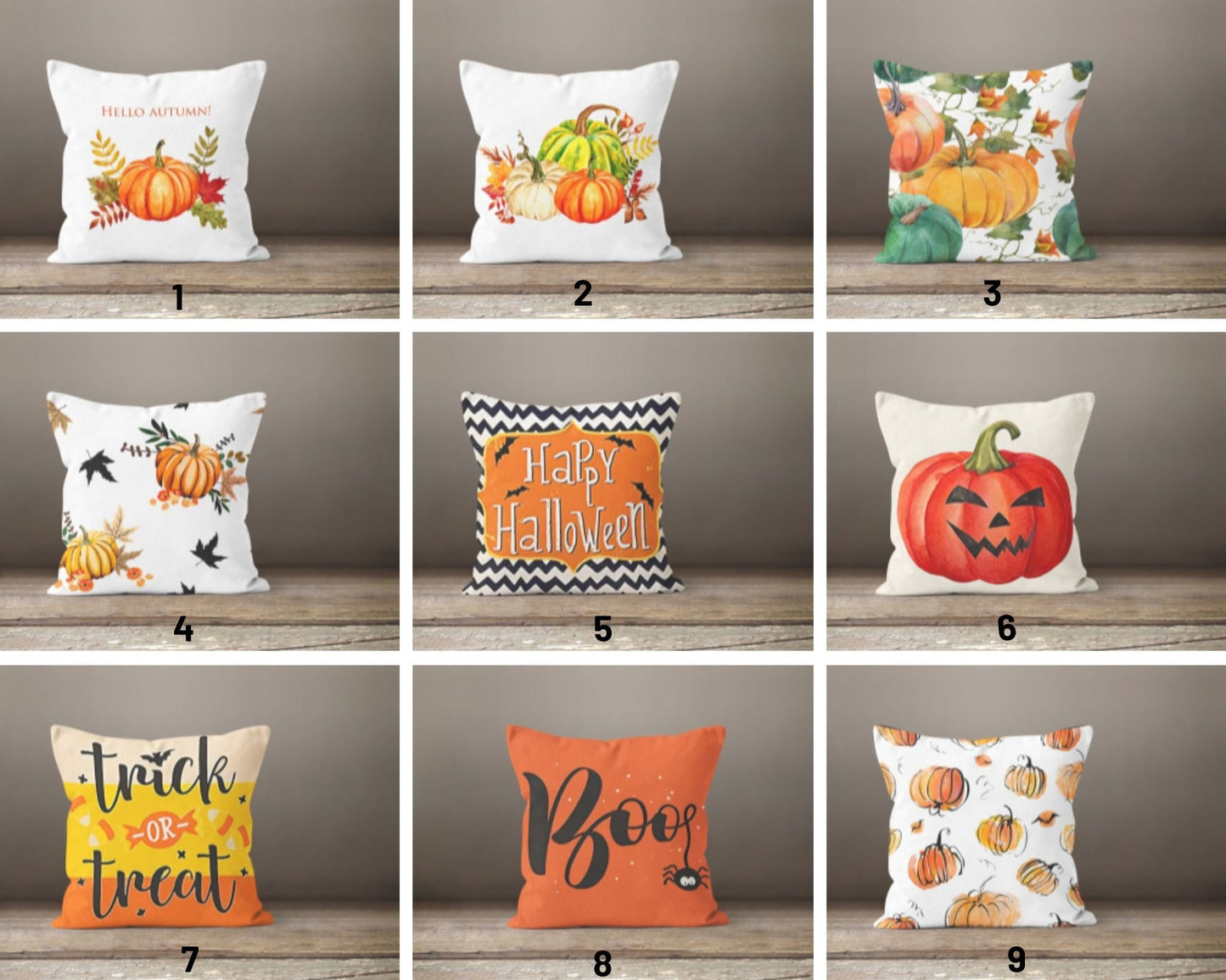Autumn Halloween Pumpkin Farmhouse Style Cushion Cover