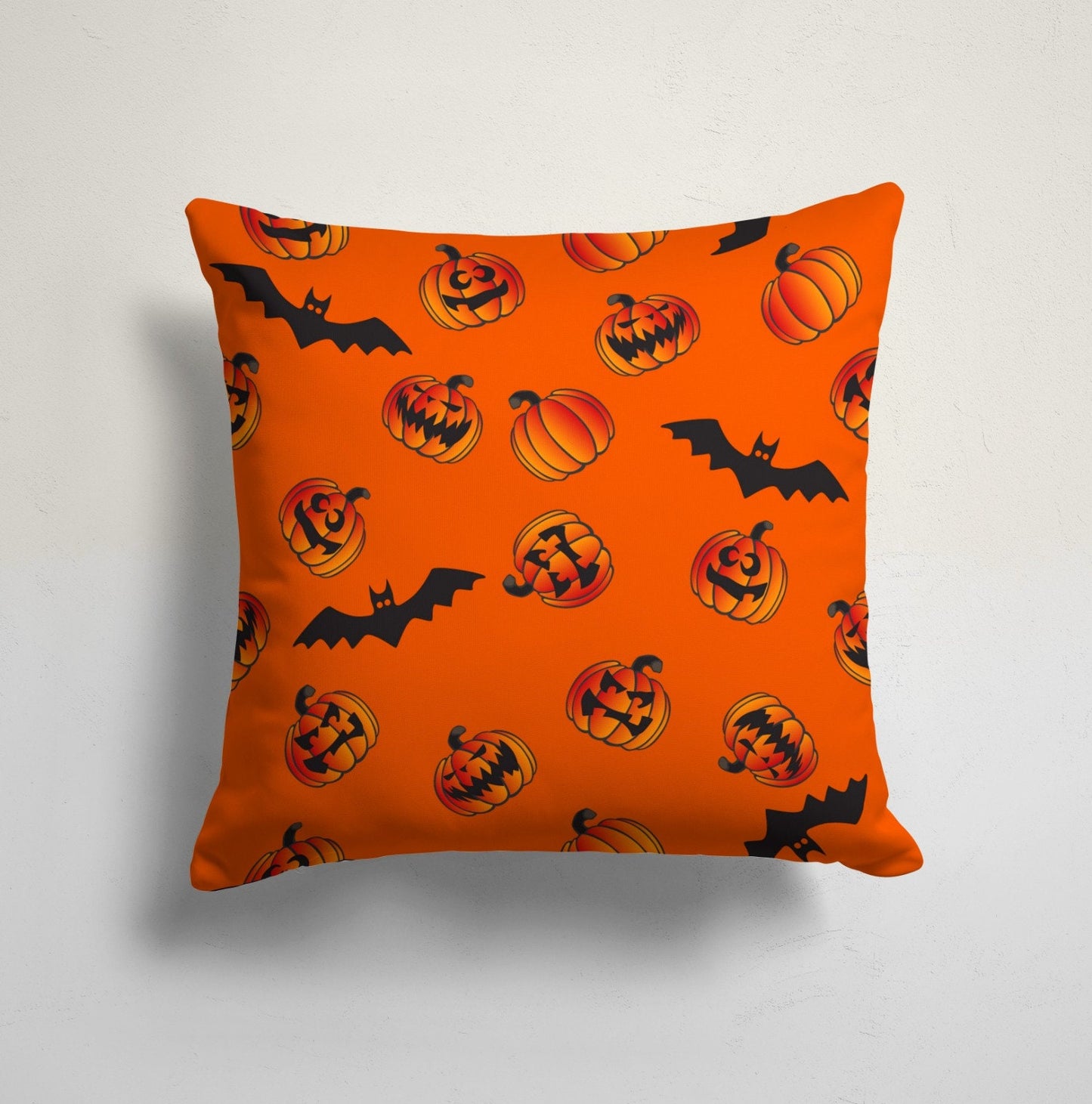 Halloween Carved Pumpkin Bat Spider Web Party Cushion Cover