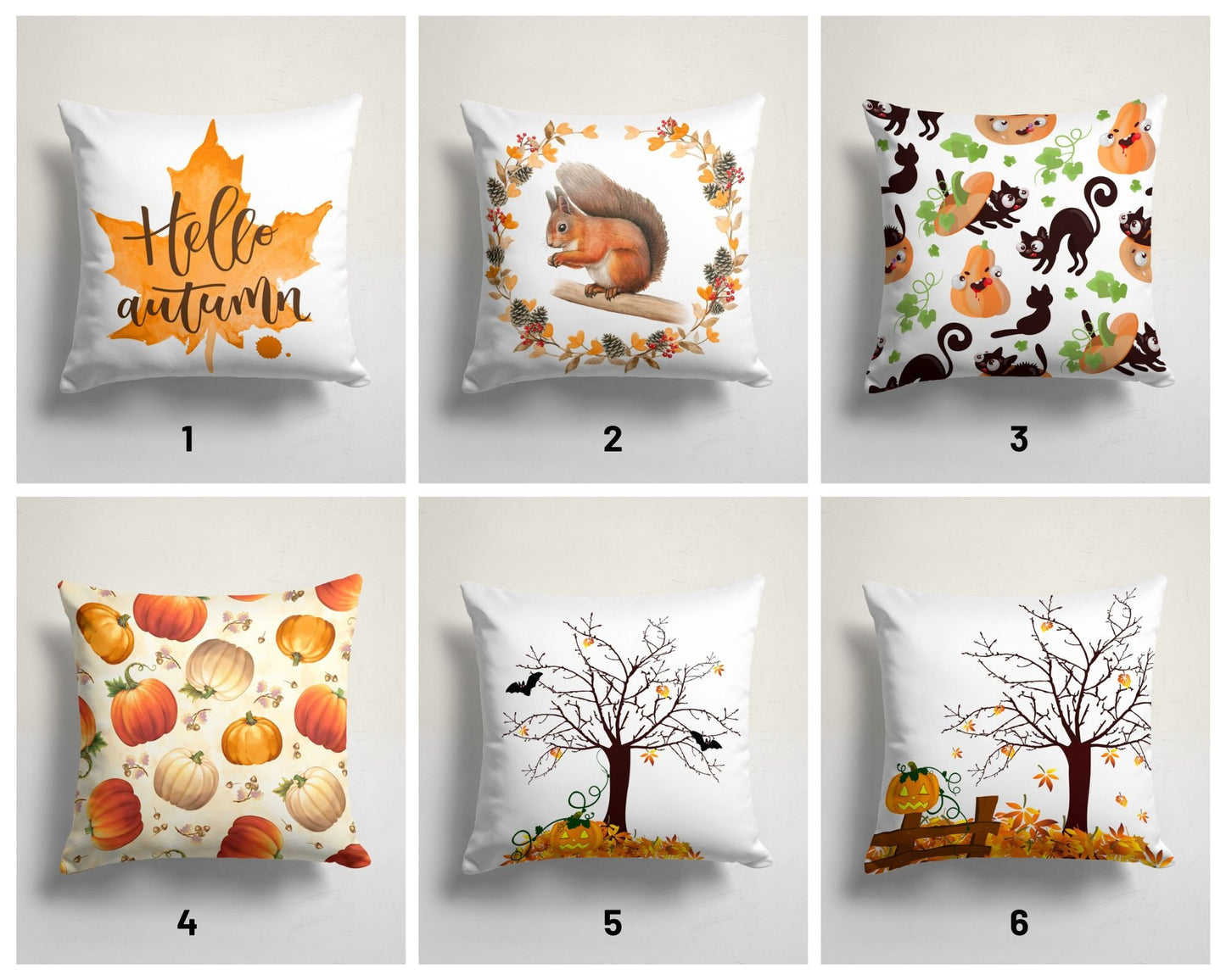 Hello Autumn Squirrel Fall Cushion Cover
