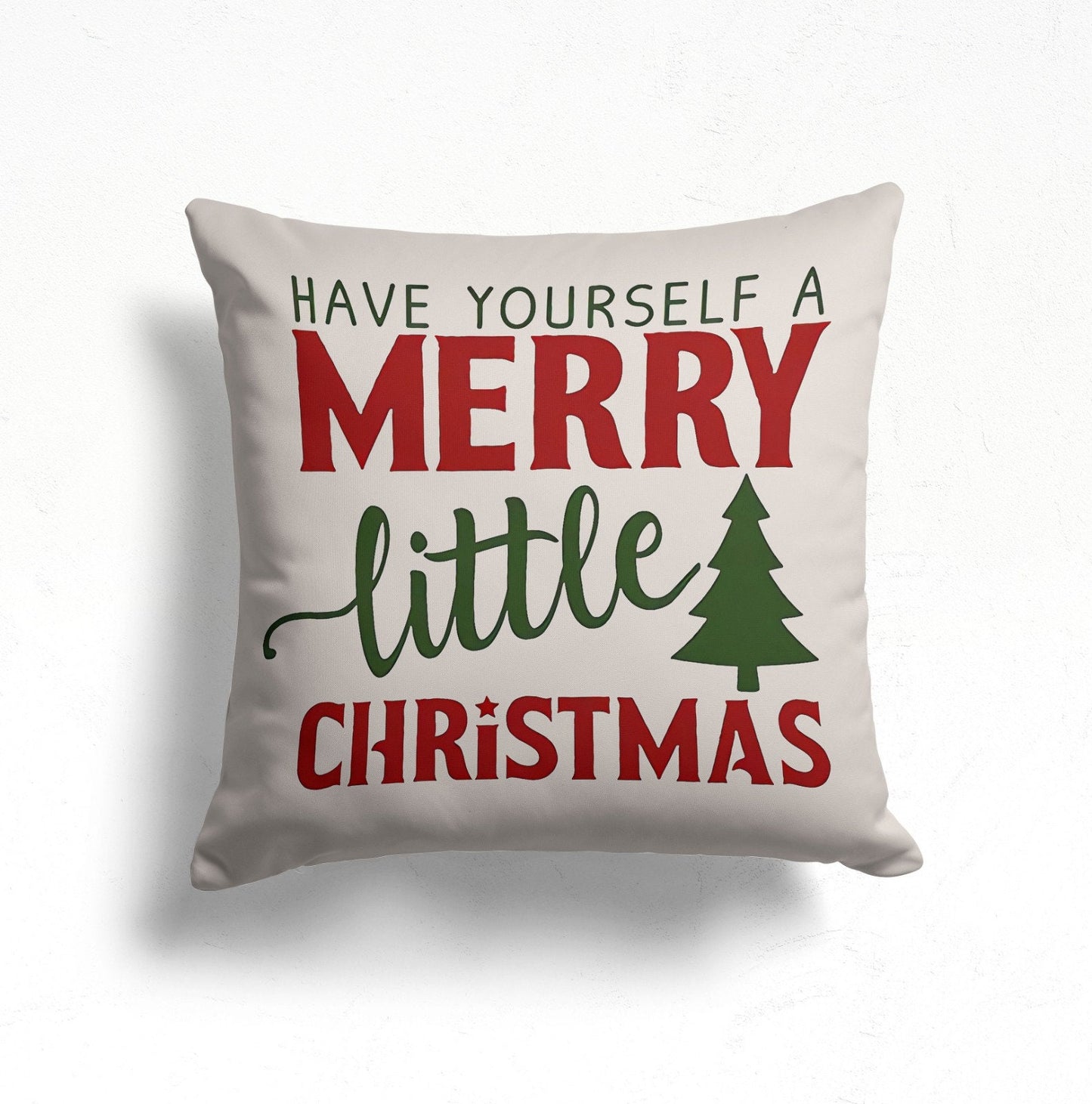 Pine Tree Deer Print Christmas Cushion Cover