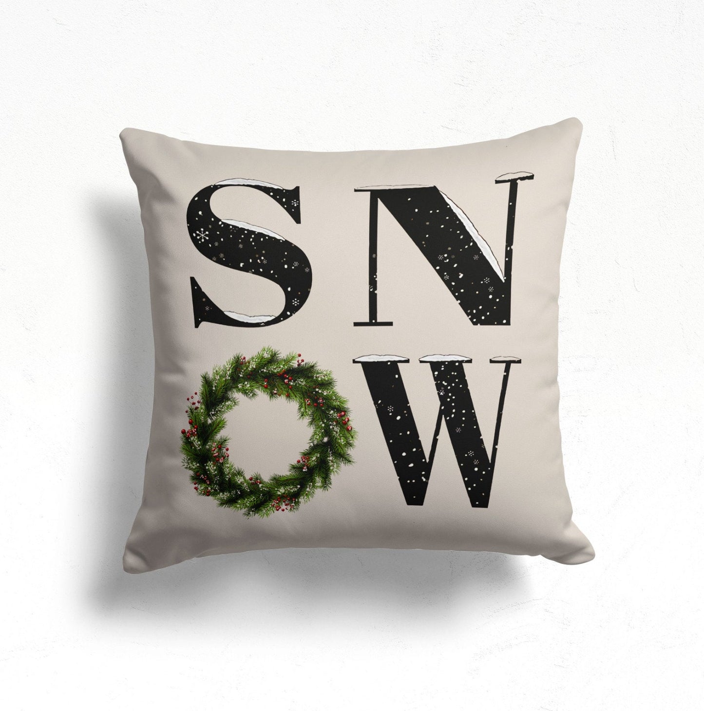 Pine Tree Deer Print Christmas Cushion Cover