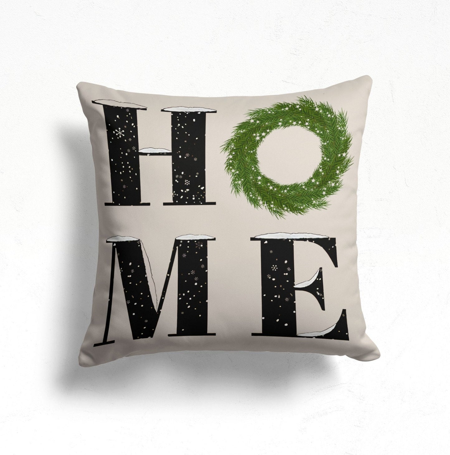 Pine Tree Deer Print Christmas Cushion Cover