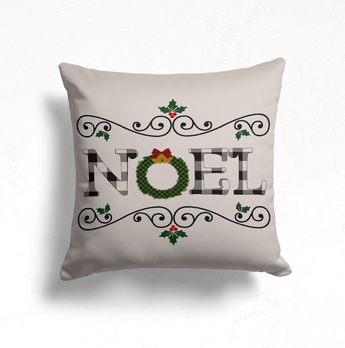 Pine Tree Deer Print Christmas Cushion Cover