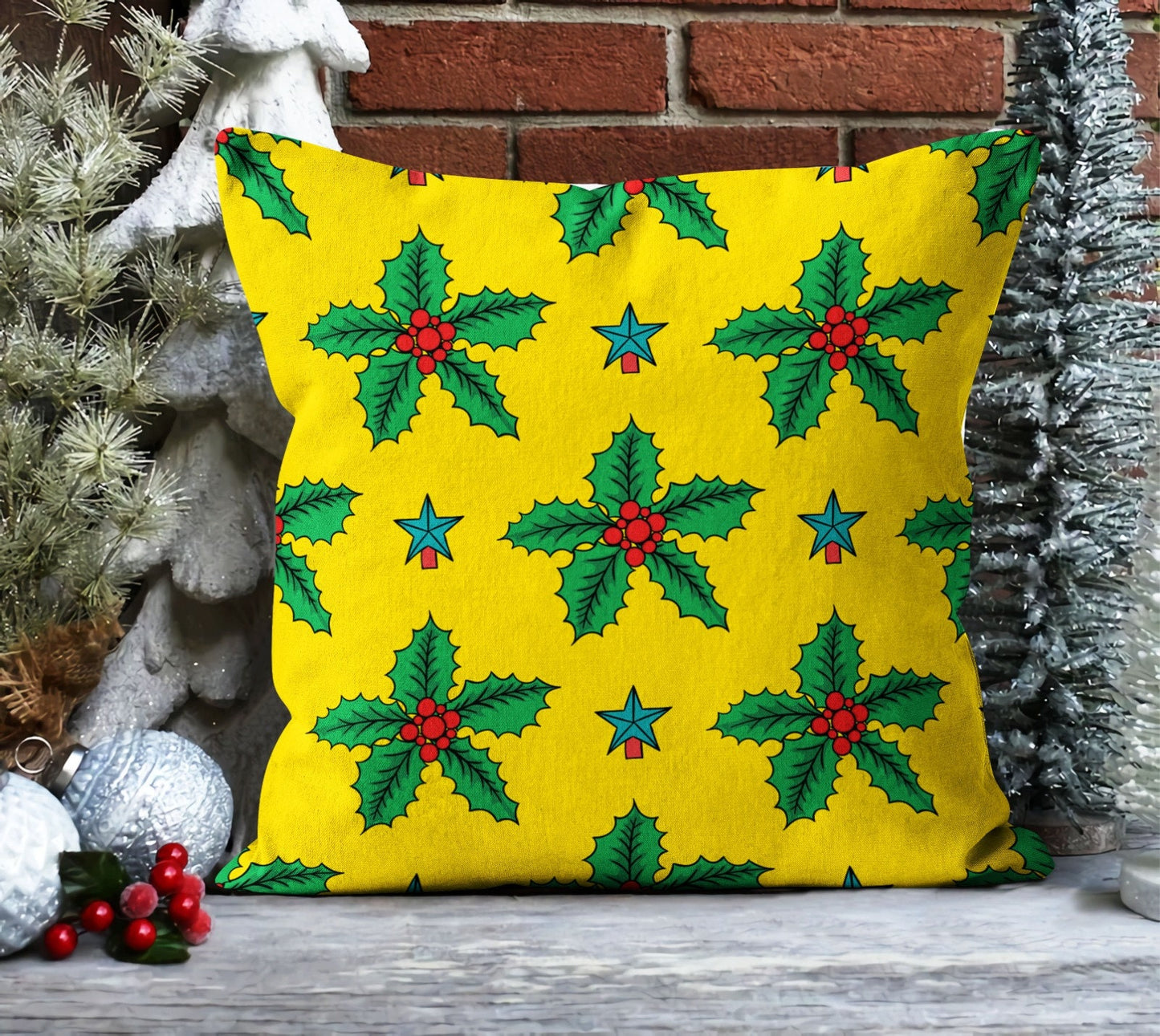 Colorful Nordic Snowflake Pattern Cushion Cover, Retro Christmas