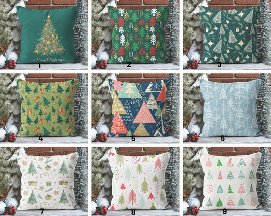 Christmas Glass Tree Festive Decor Cushion Cover