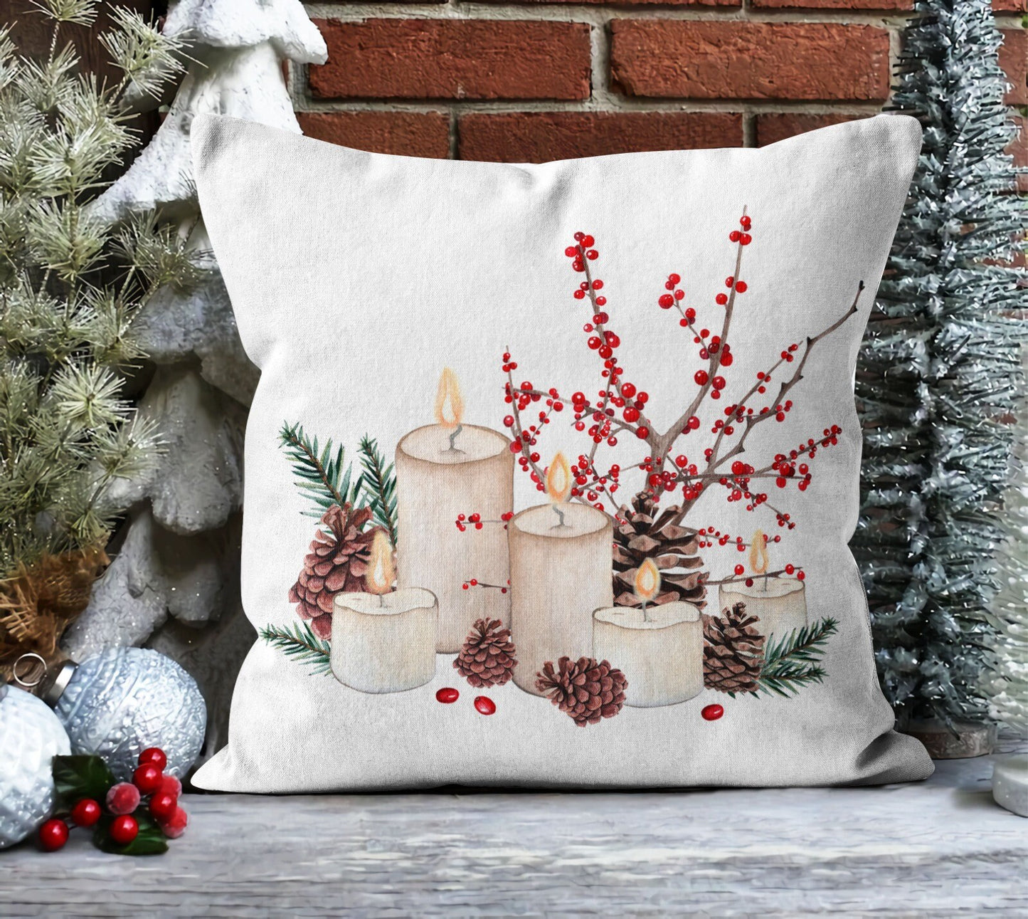 Snowman Winter House Festive Season Cushion Cover