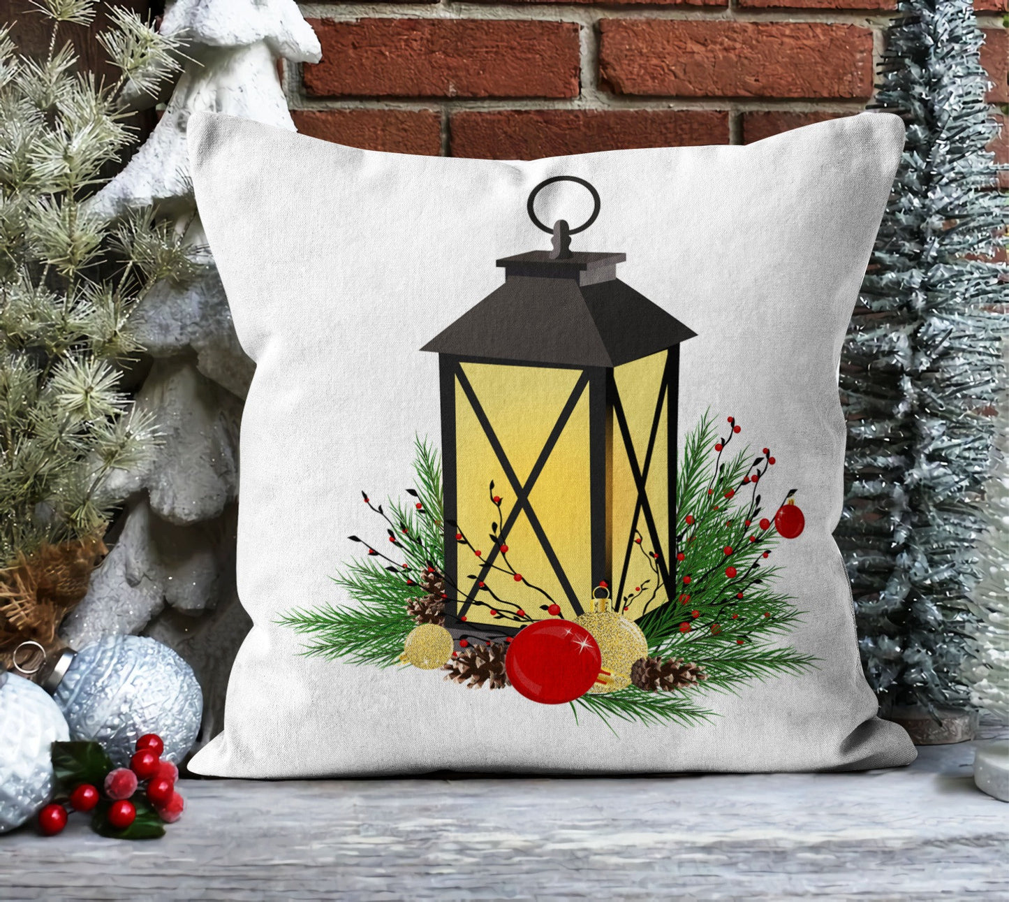 Snowman Winter House Festive Season Cushion Cover