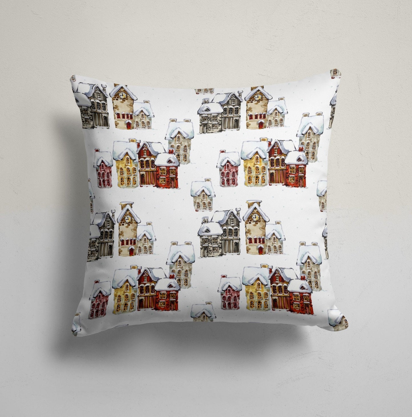 Christmas Red Truck Deer and Bell Printed Throw Cushion Cover