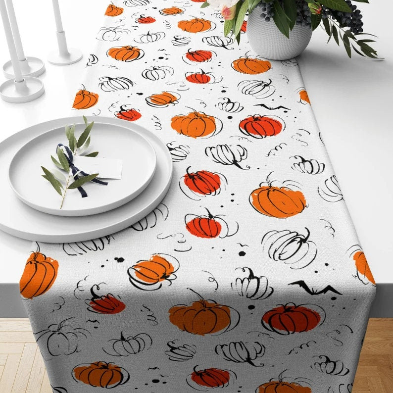 Pumpkin Table Runner Halloween Table Decoration