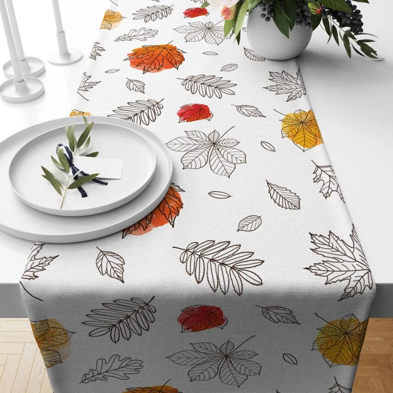 Fall Halloween Themed Digital Printed Table Runner
