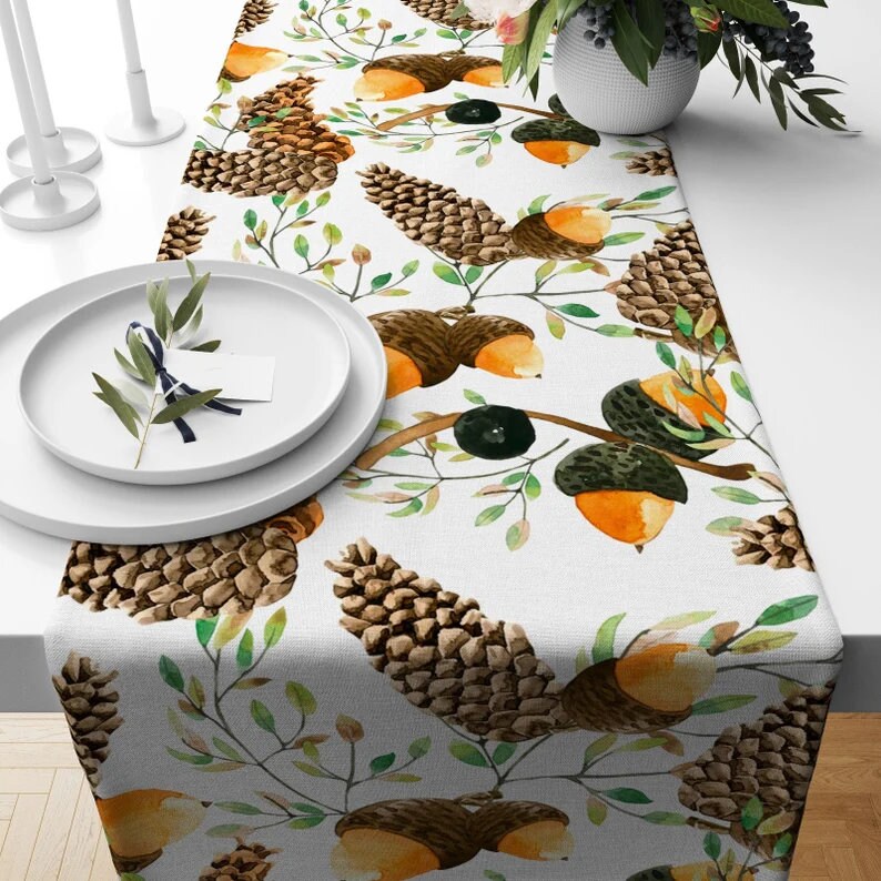 Fall Halloween Themed Digital Printed Table Runner