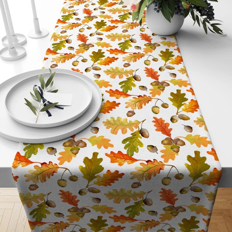 Fall Halloween Themed Digital Printed Table Runner