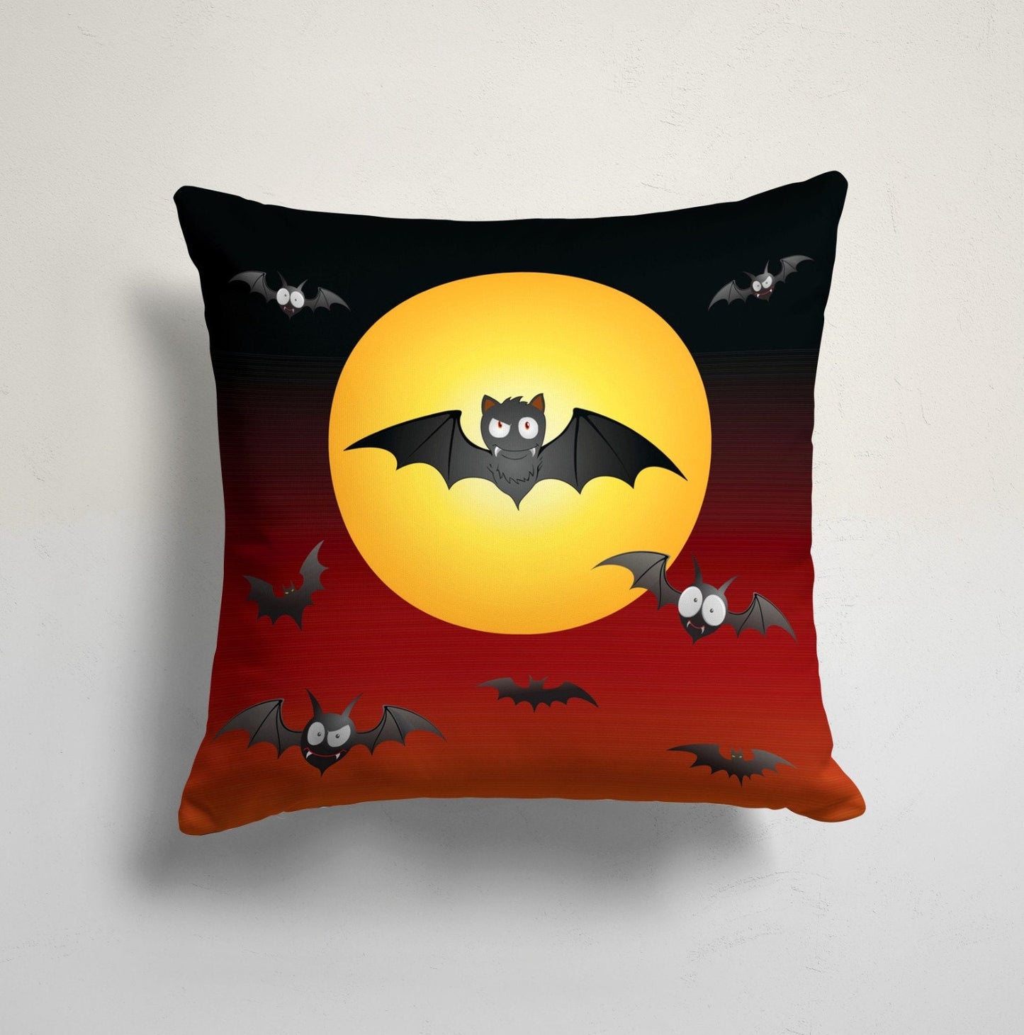 Carved Orange Pumpkin Halloween Cushion Cover with Spider